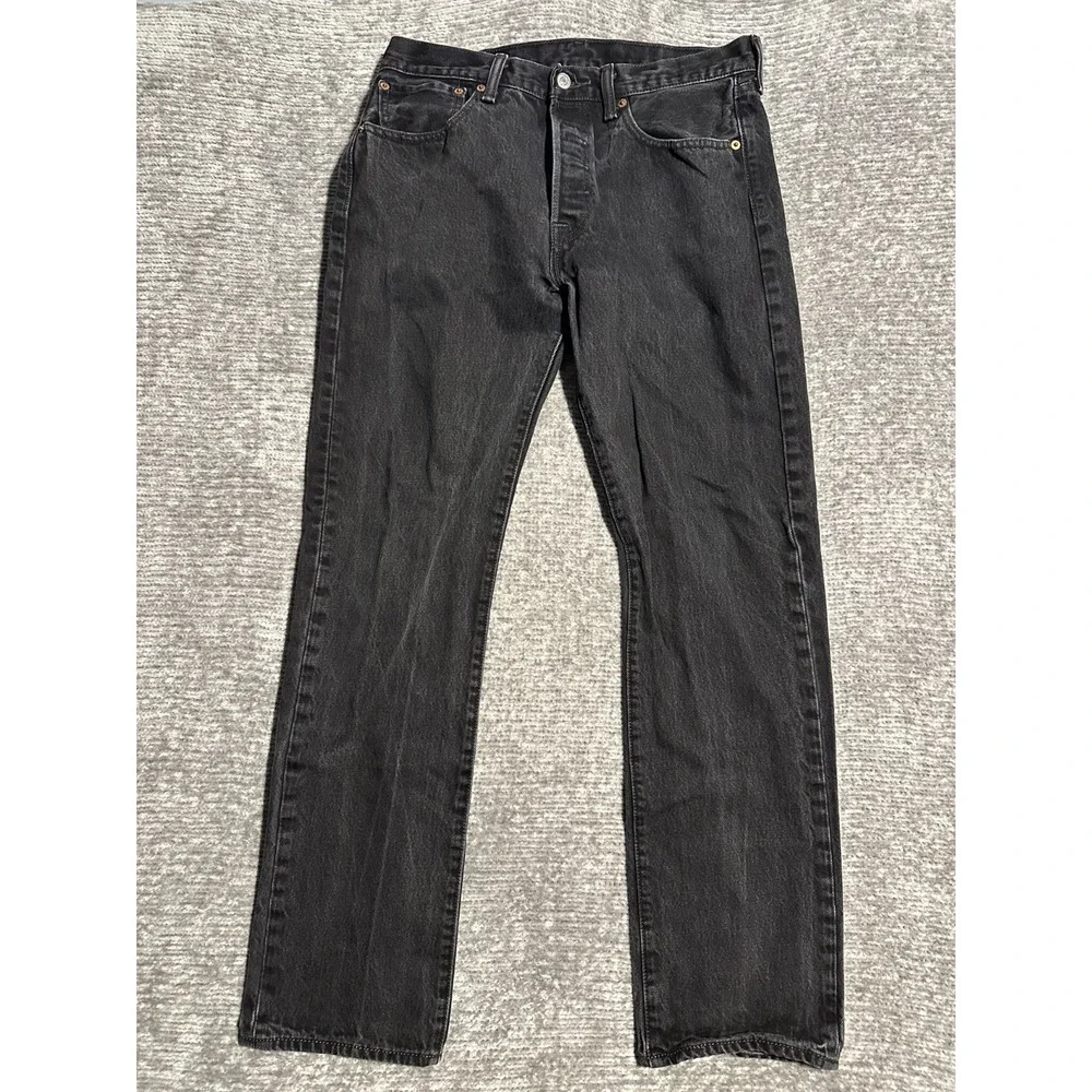 Levi's Men's 501 Slim Flex Fit Black Charcoal Jeans 32x32